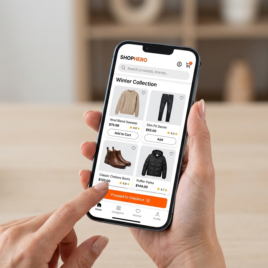 Ecommerce Retail Mobile App UI